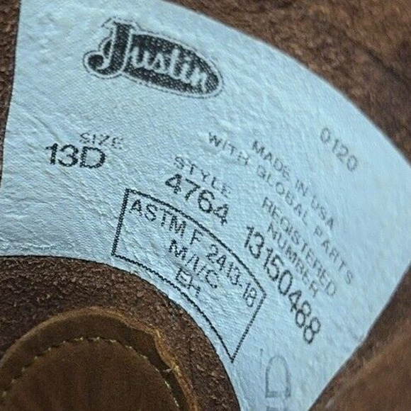 Justin Original Workboots Conductor 10 Inch Electrical Steel Toe Work Mens Sz 13